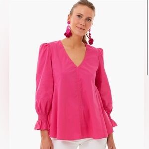 Pomander Place Fuchsia V-Neck Blouse